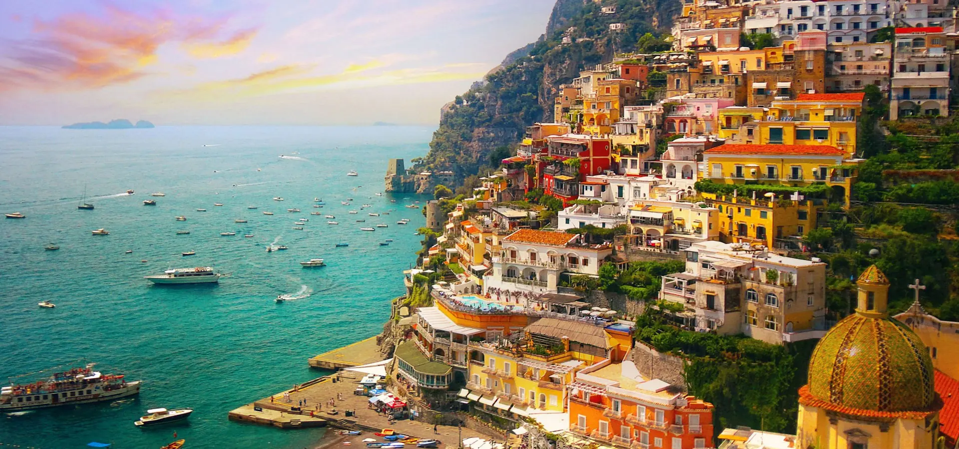 Positano e il mare visti dall’alto